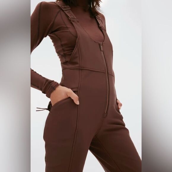 Halfdays Isabel Soft Shell Bib Pant Ski XS Waterproof Brown Spiked Cocoa - Picture 3 of 12